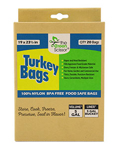 Green Scissor Turkey Bags (19'' x 23-1/2'') 20/pk