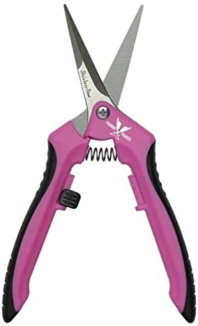 Piranha Pruner Trimming Scissors - Pink Handle & (Straight) Stainless Steel Blade