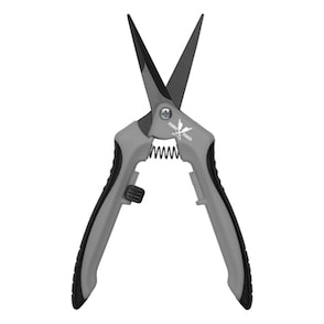 PIRANHA Pruner Trimming Scissors - Grey Handle & Straight Black Fluorine