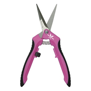 Piranha Pruner Trimming Scissors - Pink Handle & Curved Stainless Steel Blade